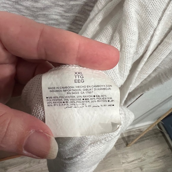 Old Navy Knit Cardigan Open Front Lightweight Sweater Duster White XXL - Picture 6 of 9